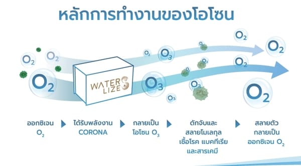 หลักการทำงาน อบโอโซนในห้อง Water Lize